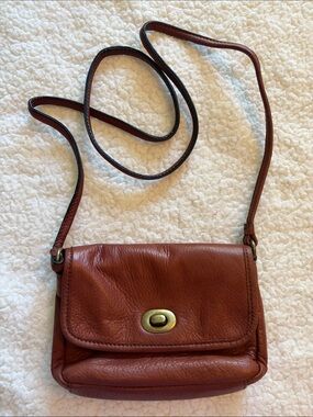 Classic Brown Leather Crossbody Bag by Margot New York